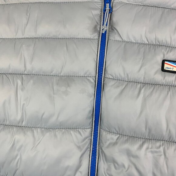 Johnnie-O Mens Hudson Vest Small Light Gray Full Zip Sleeveless Puffer Nylon - Picture 3 of 16